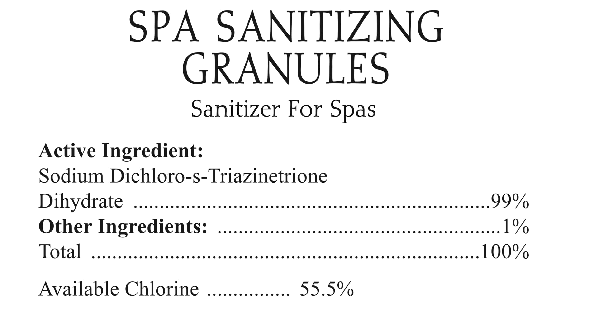SpaChoice Chlorine Granules with measuring spoon