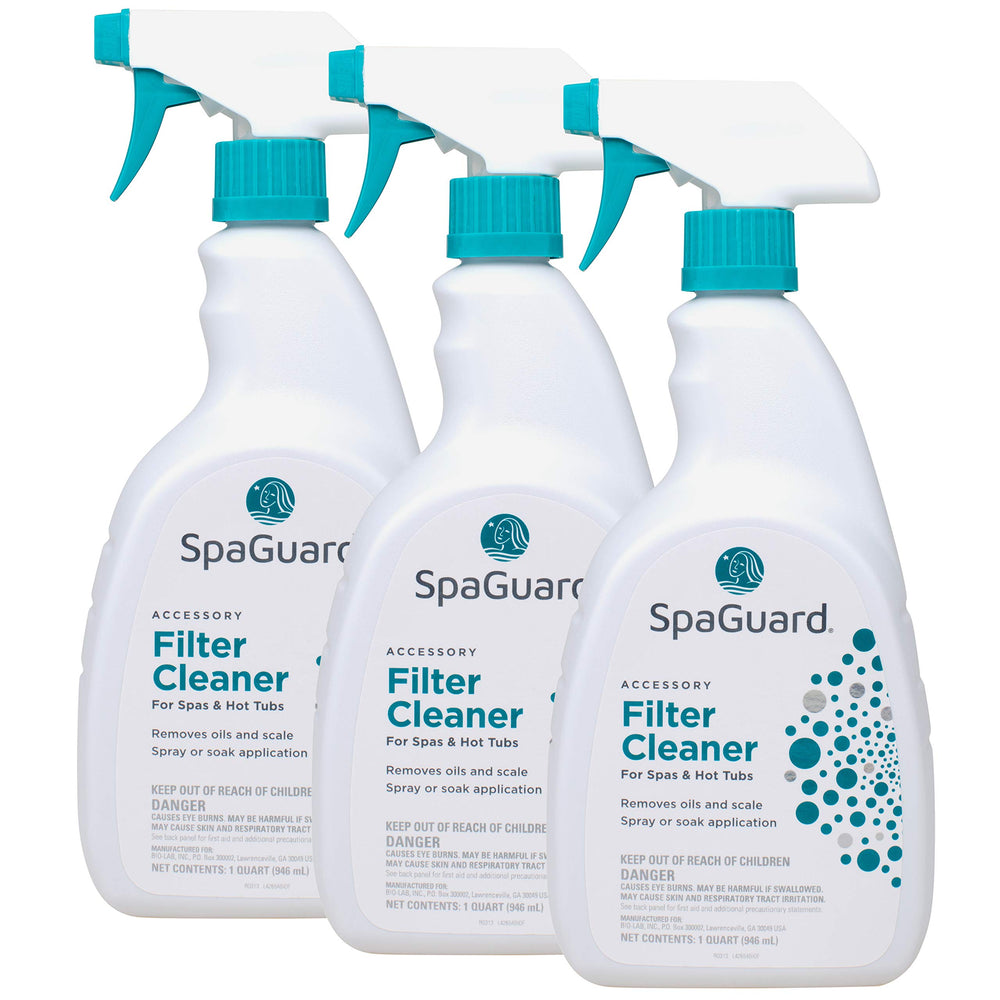 SpaGuard Filter Cleaner for Spas & Hot Tubs, 3 Pack, unscented liquid