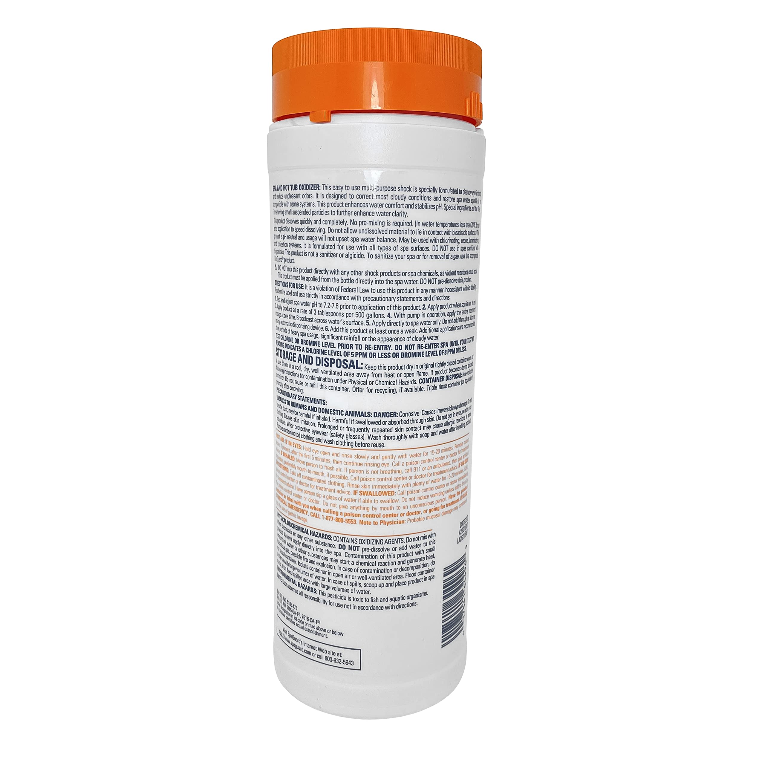SpaGuard Shock 2 lb side view with label