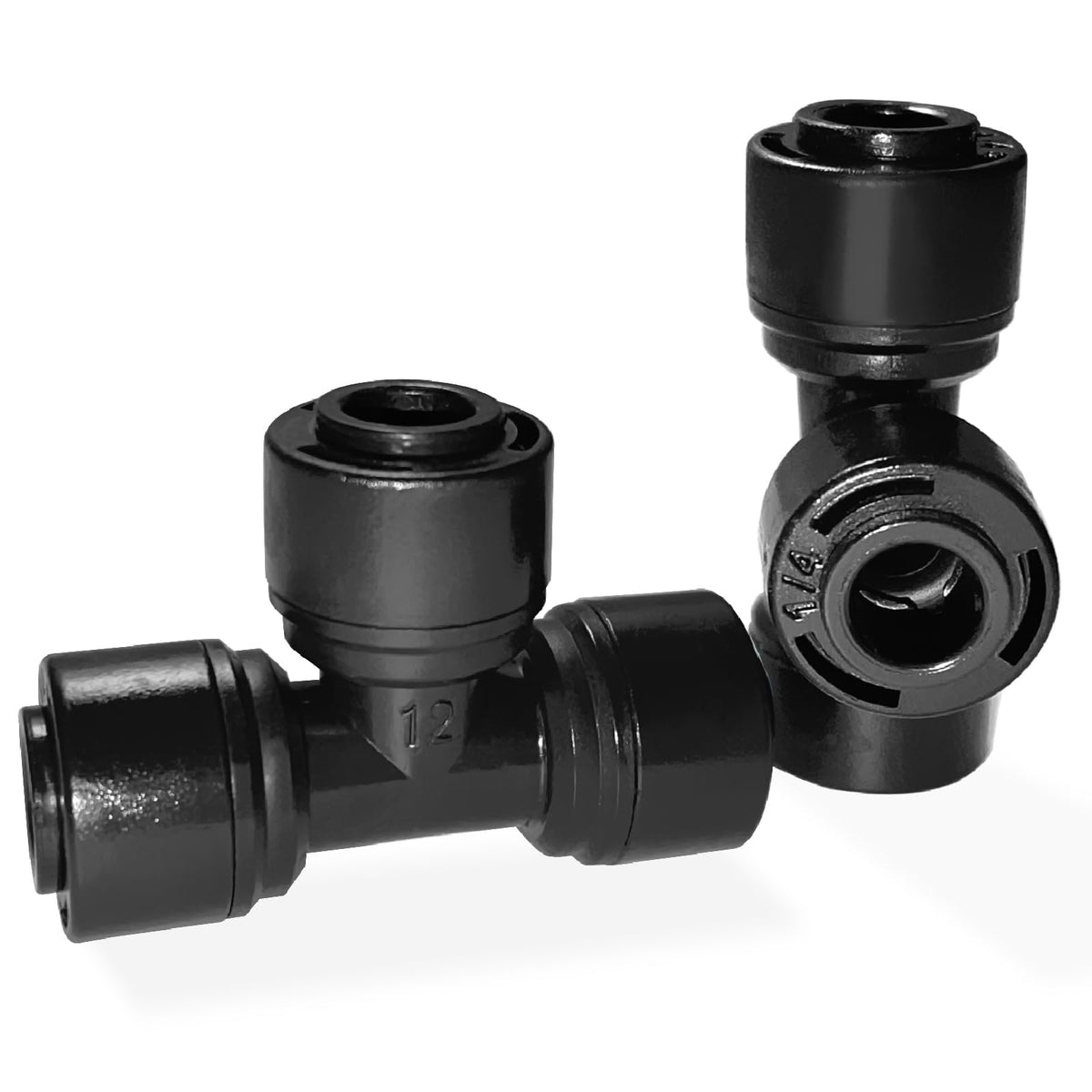Spalolen 1/4" drip irrigation tee connector front view