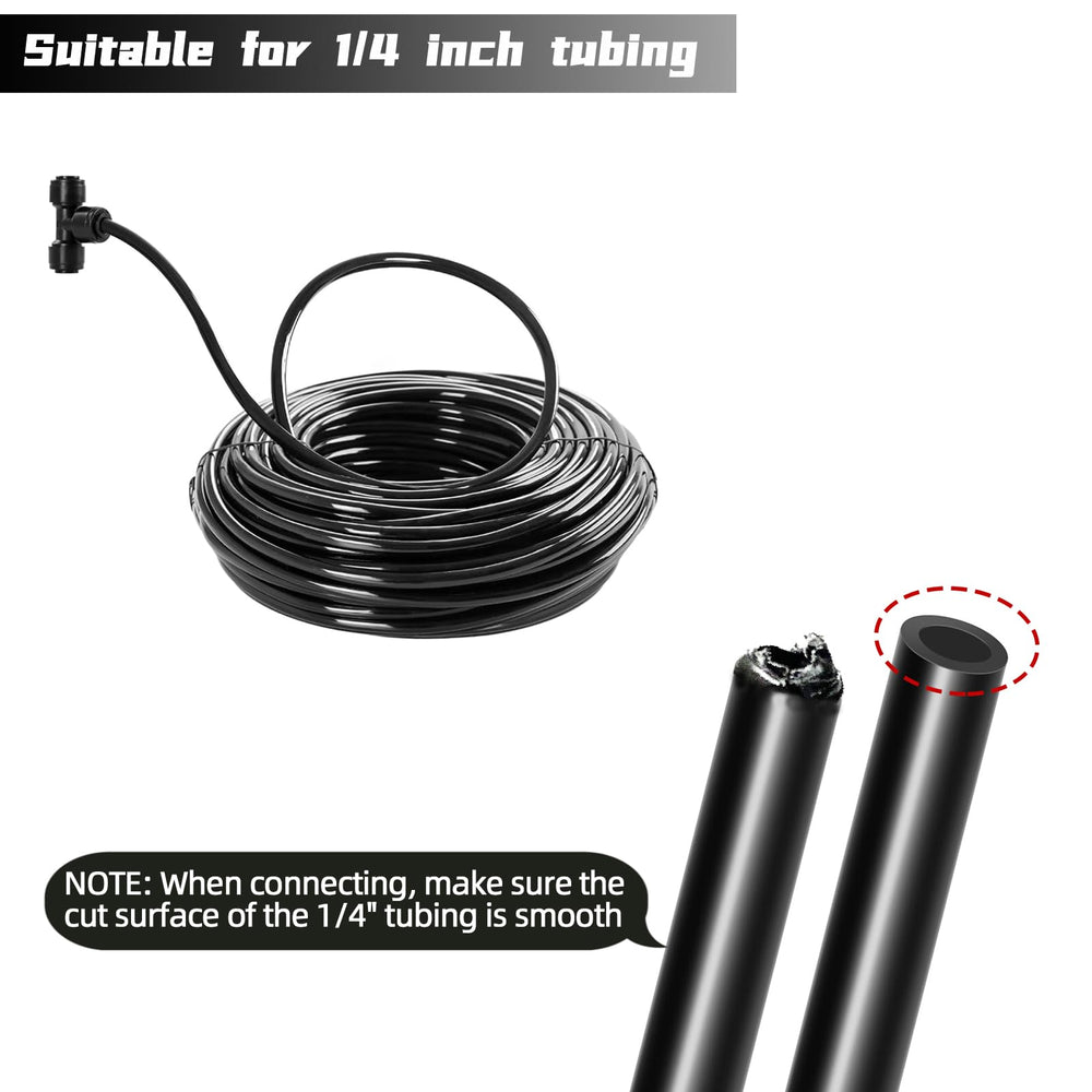 Spalolen 1/4" tee connector with surrounding garden setup