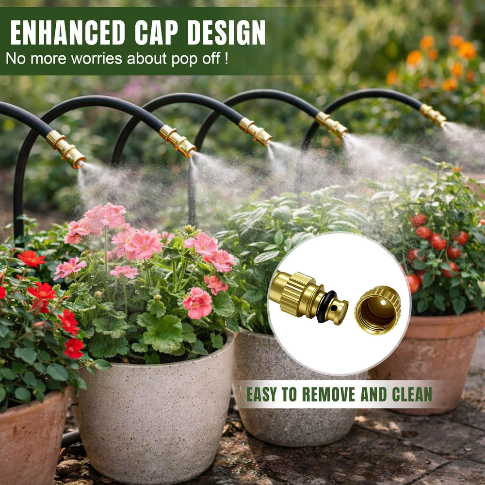 Spalolen 20PCS Push-to-Fit Drip Irrigation Mister Emitters in use
