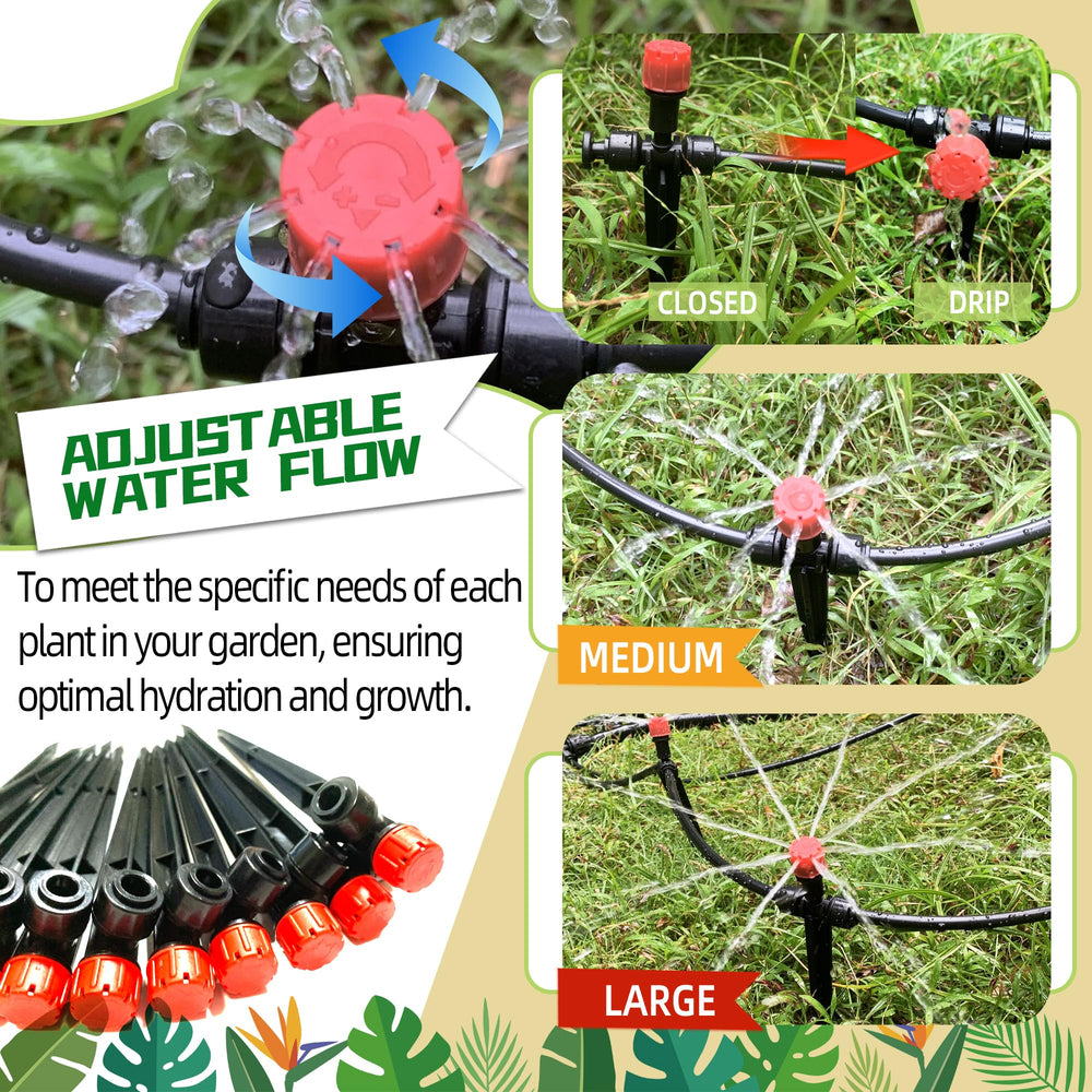 Spalolen drip emitter demonstrating adjustable water flow