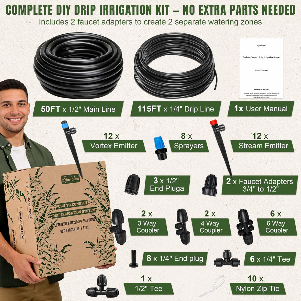 Spalolen drip irrigation kit in a greenhouse environment