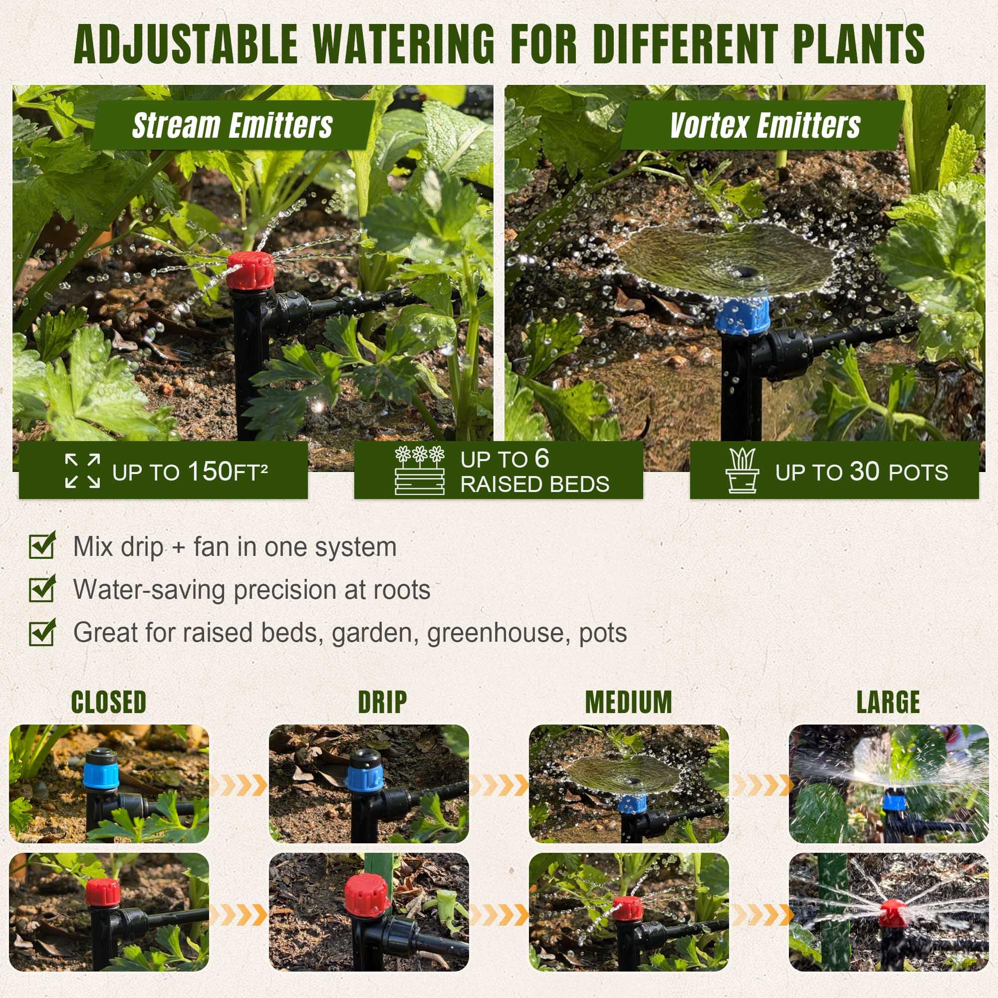 Spalolen drip irrigation kit showing 100FT 1/4" tubing