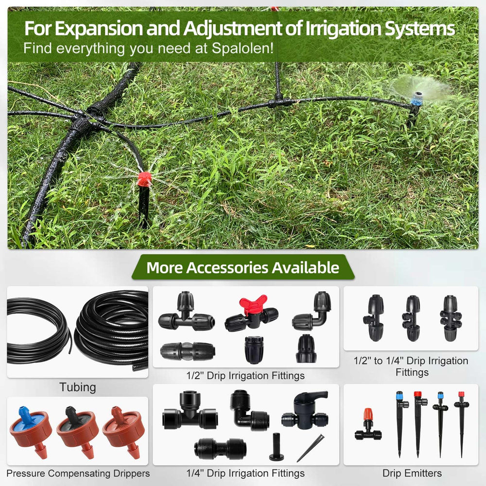 Spalolen Drip Irrigation Stakes against a garden backdrop