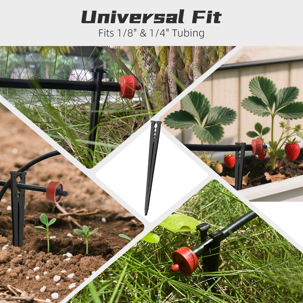 Spalolen Drip Irrigation Stakes holding tubing in place