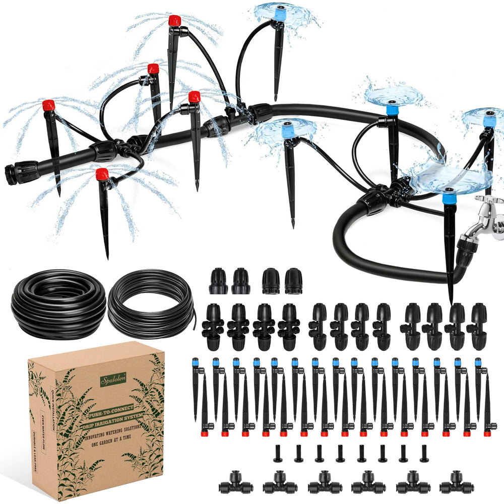 Spalolen Push-to-Connect Drip Irrigation Kit with 50FT Mainline