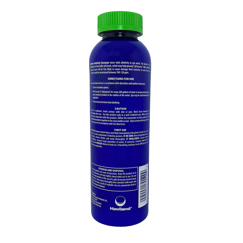 SpaPure Alkalinity Increaser 16oz liquid bottle back view