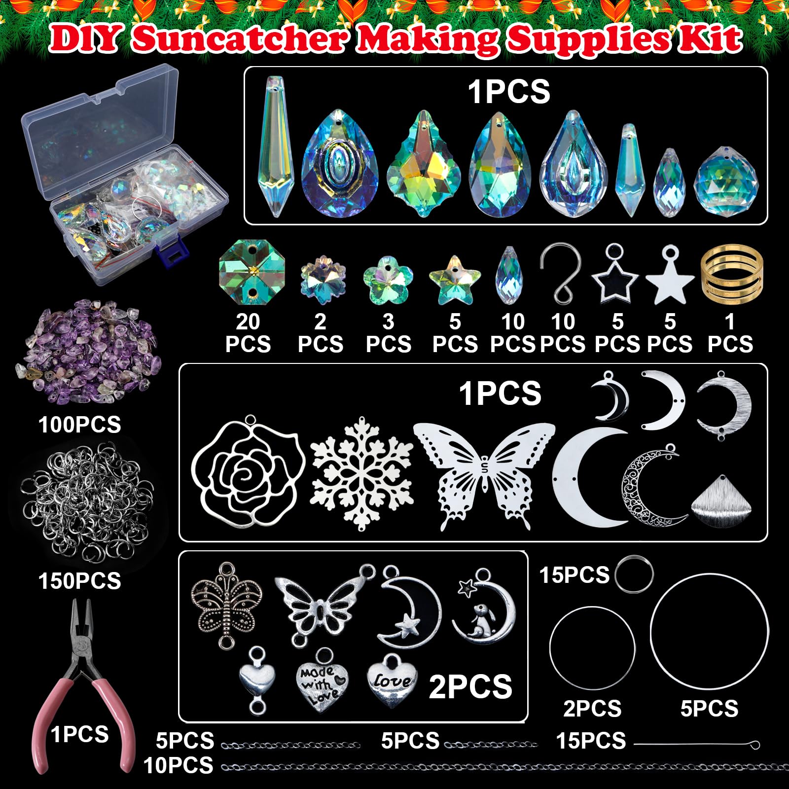 Sparkling crystal sun catcher made with HYBEADS kit
