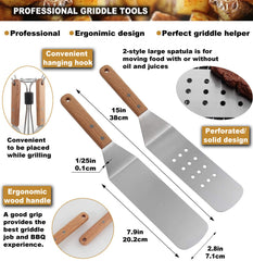 Spatulas and flipper from ROMANTICIST griddle accessories kit