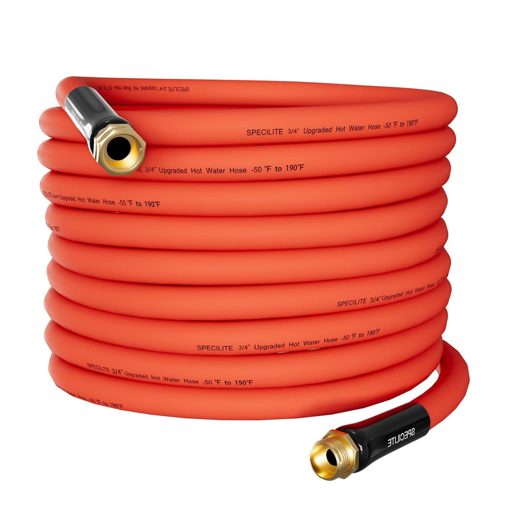 SPECILITE 3/4" x 50FT Rubber Garden Water Hose in red