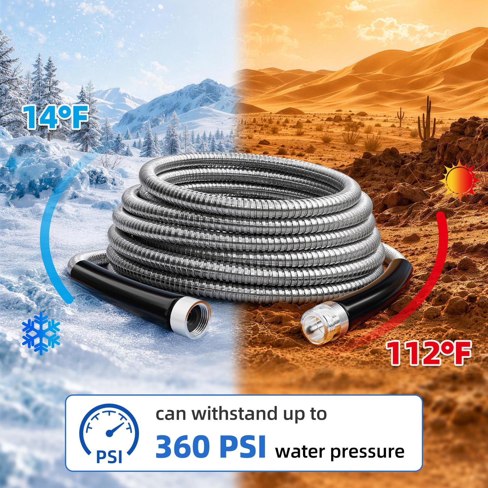 SPECILITE garden hose with rubber gaskets to prevent leaks