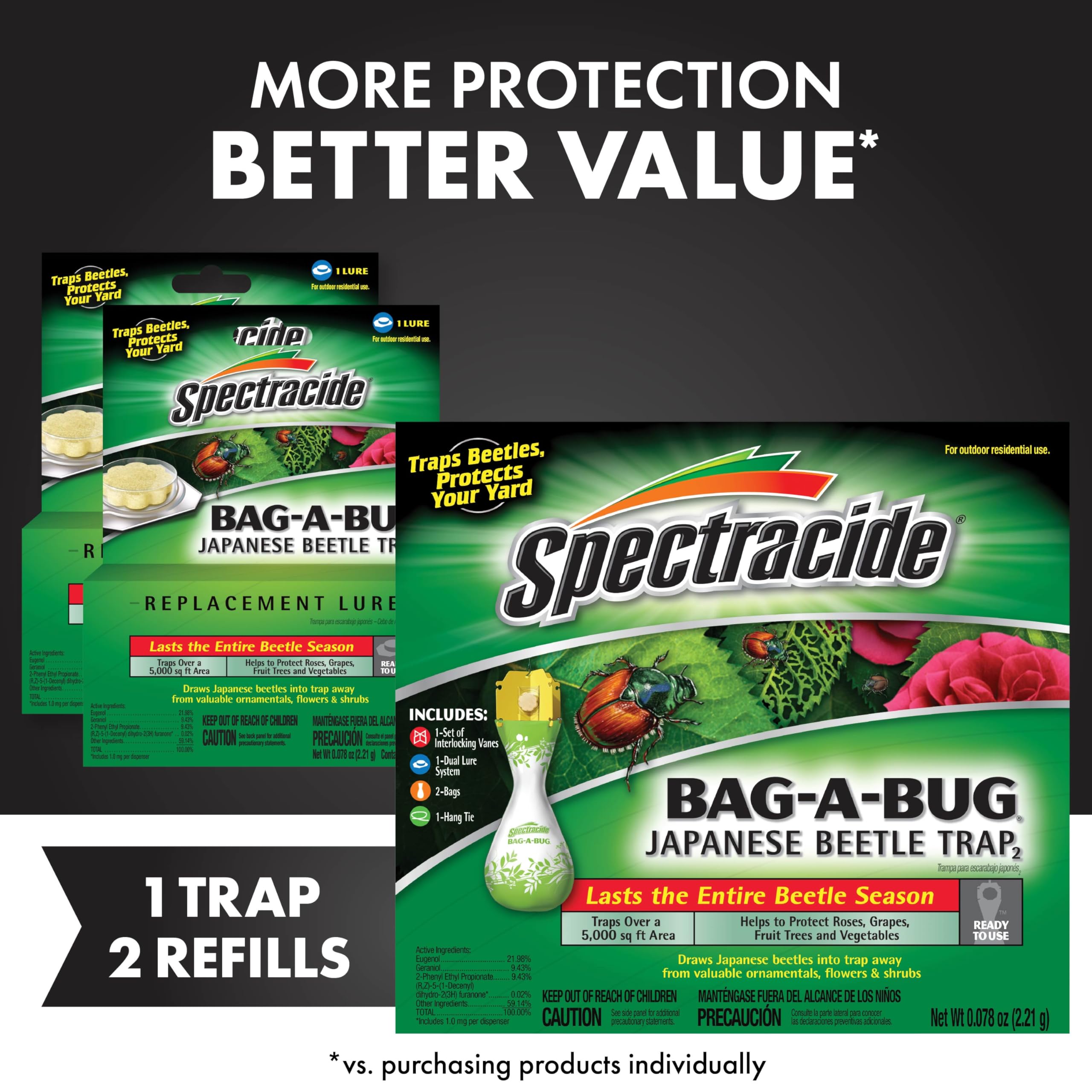 Spectracide Japanese Beetle Trap components including lure and bags