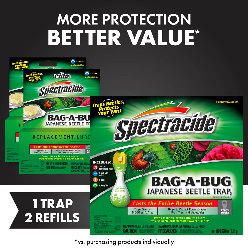Spectracide Japanese Beetle Trap components including lure and bags