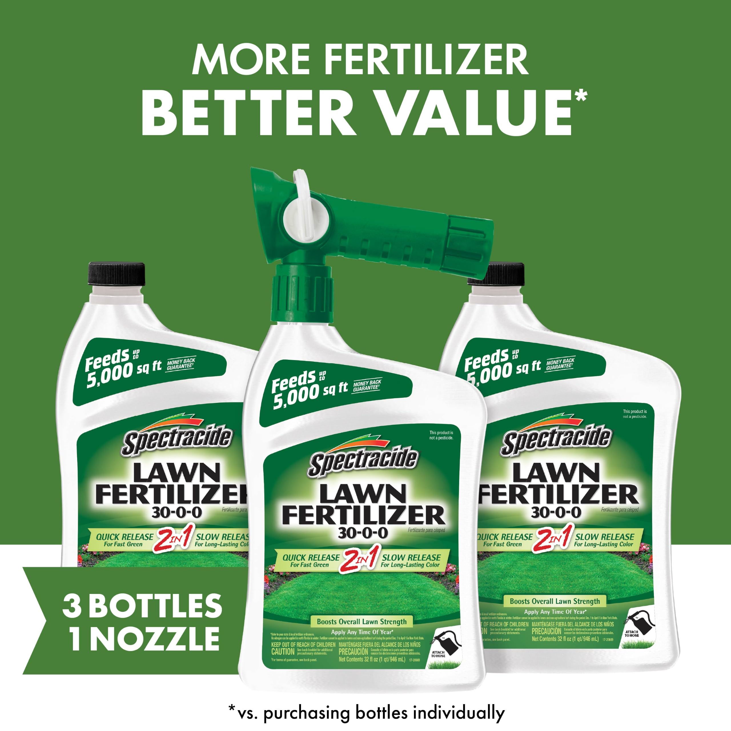 Spectracide Lawn Fertilizer 30-0-0 32 oz bottle with nozzle