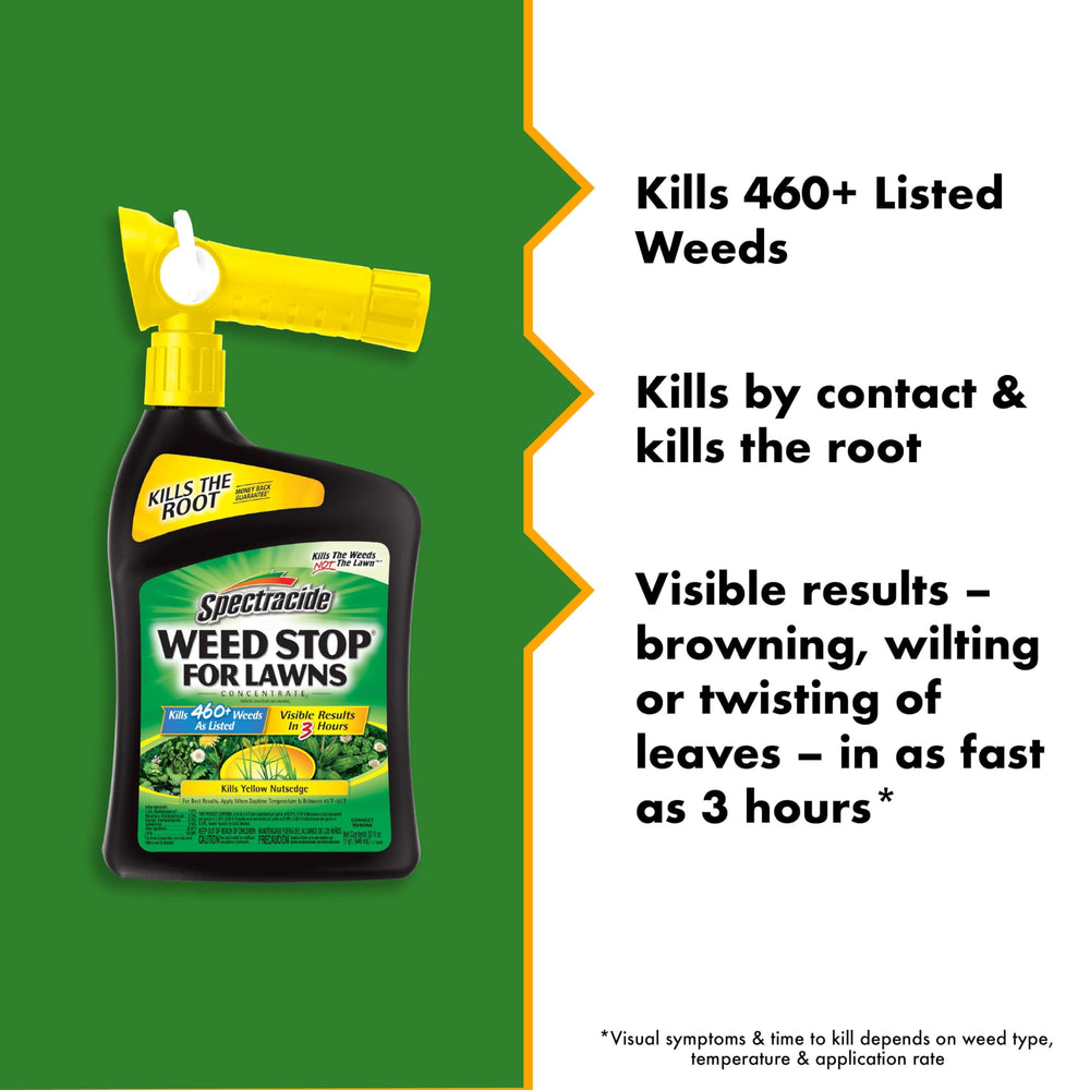 Spectracide Weed Stop for Lawns 32 oz bottle side view