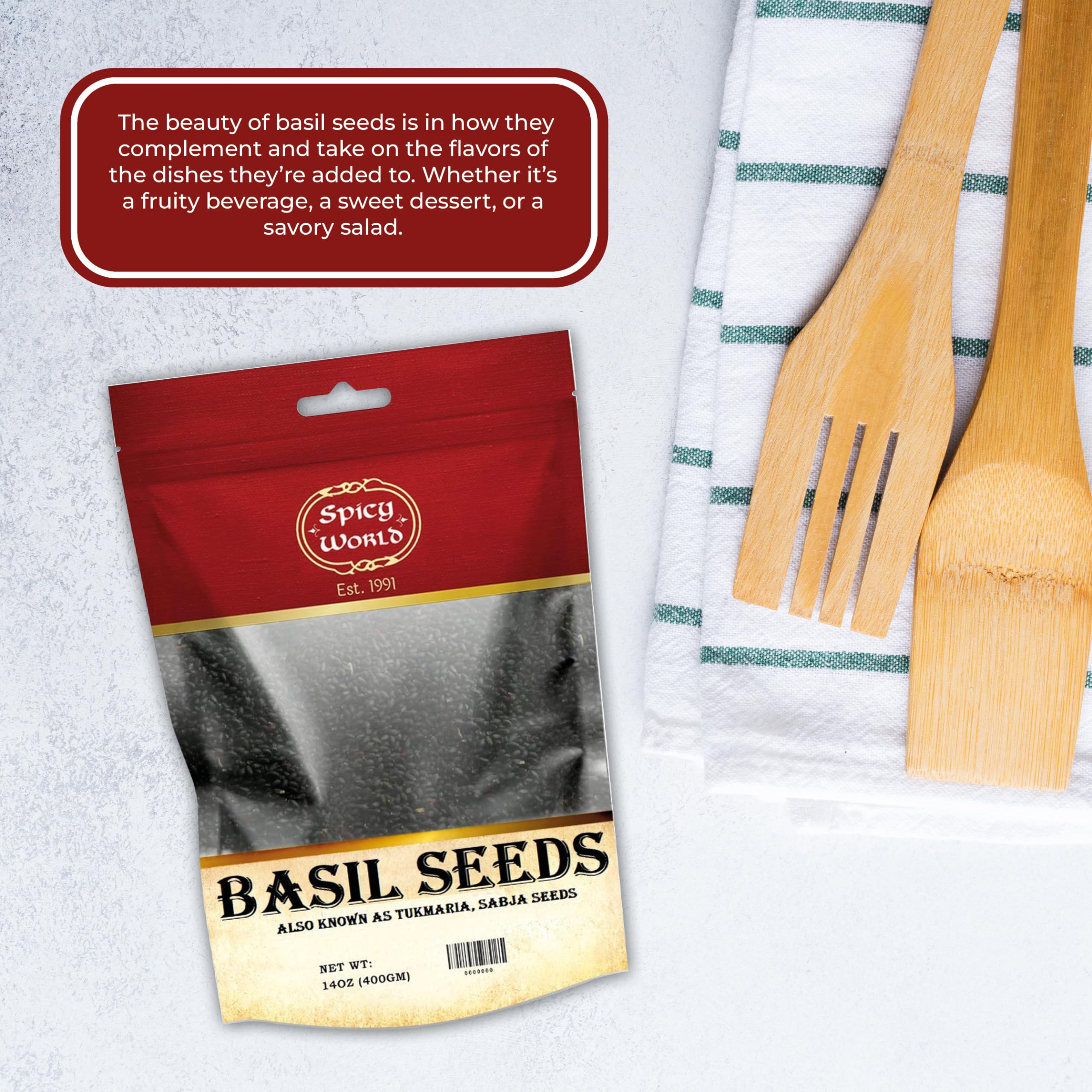 Spicy World Basil Seeds used in a dessert recipe
