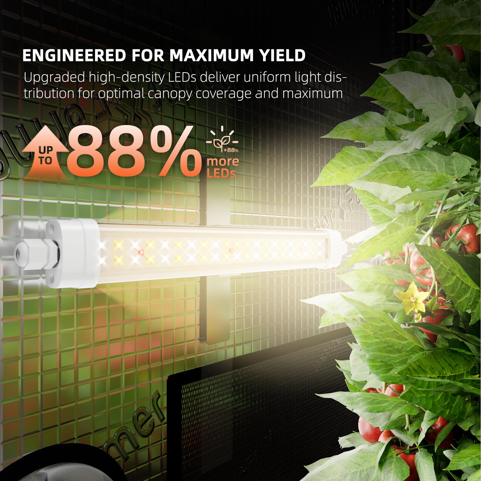 Spider Farmer Glow30 LED Grow Light in use in a greenhouse