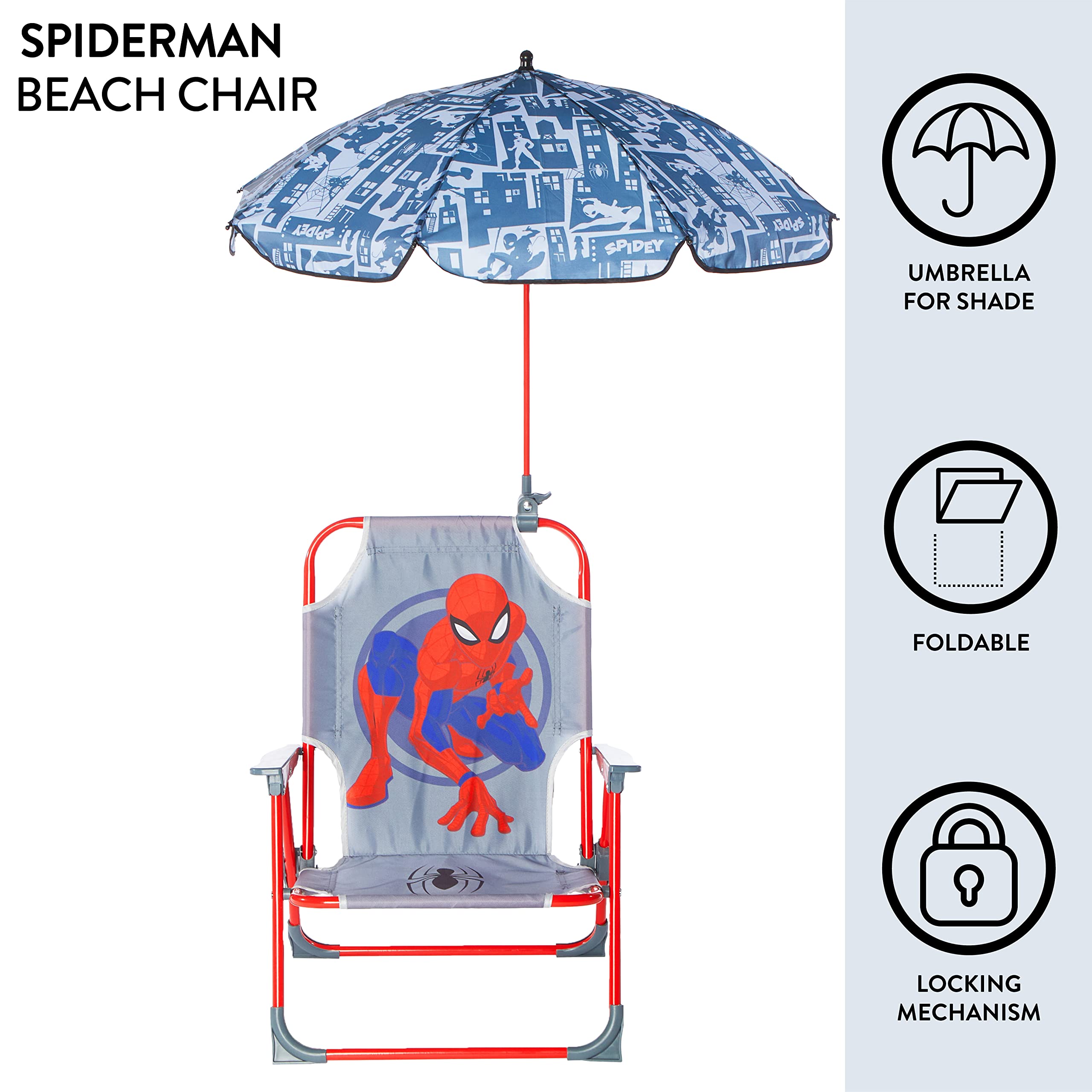 Spiderman Kids Beach Chair side view