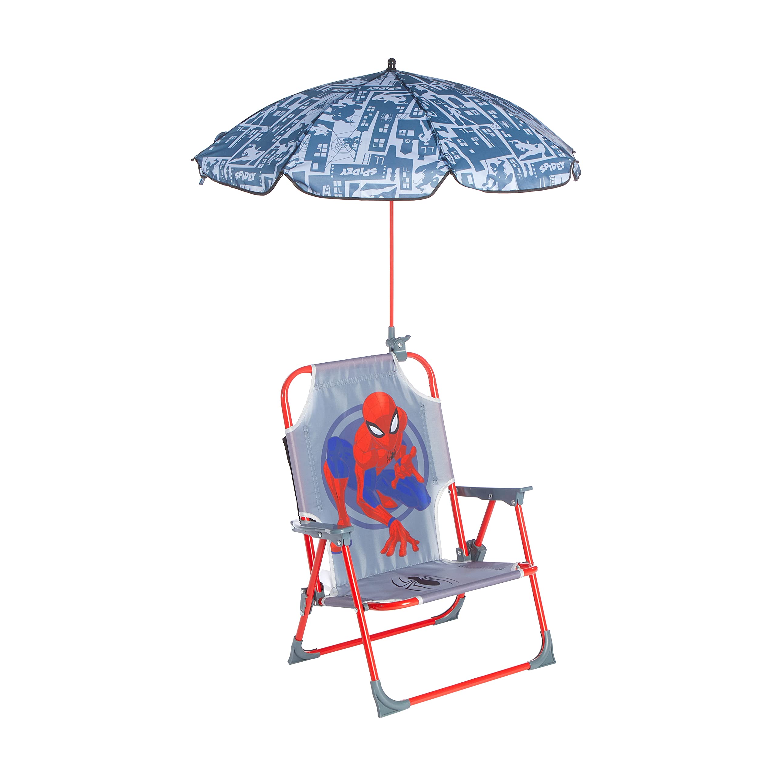 Spiderman Kids Beach Chair with Umbrella front view