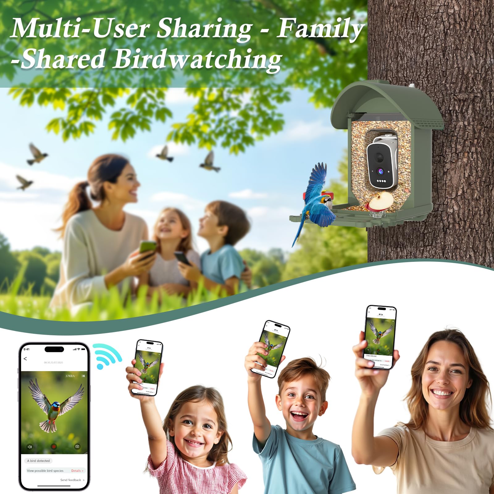 Spill-proof design of WAVEEME Smart Bird Feeder