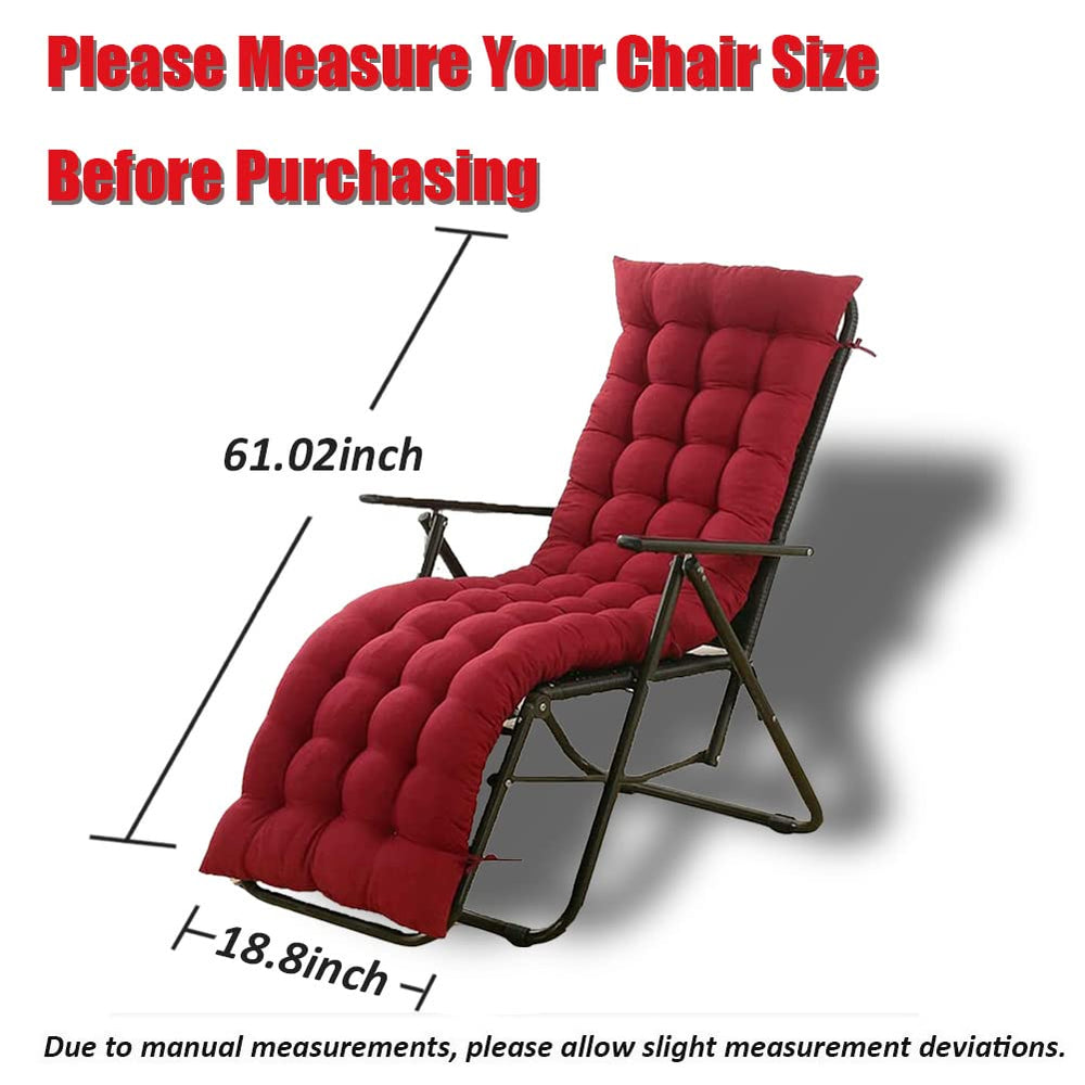 SPIOKLFD Sun Lounger Chair Cushion in red, side view