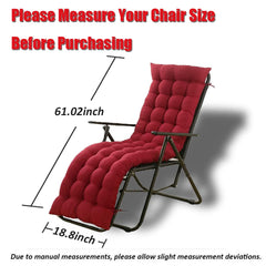 SPIOKLFD Sun Lounger Chair Cushion in red, side view