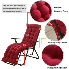 SPIOKLFD Sun Lounger Chair Cushion red, ties for secure fastening