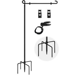 Spirepro Garden Flag Stand with 5-prong base, black