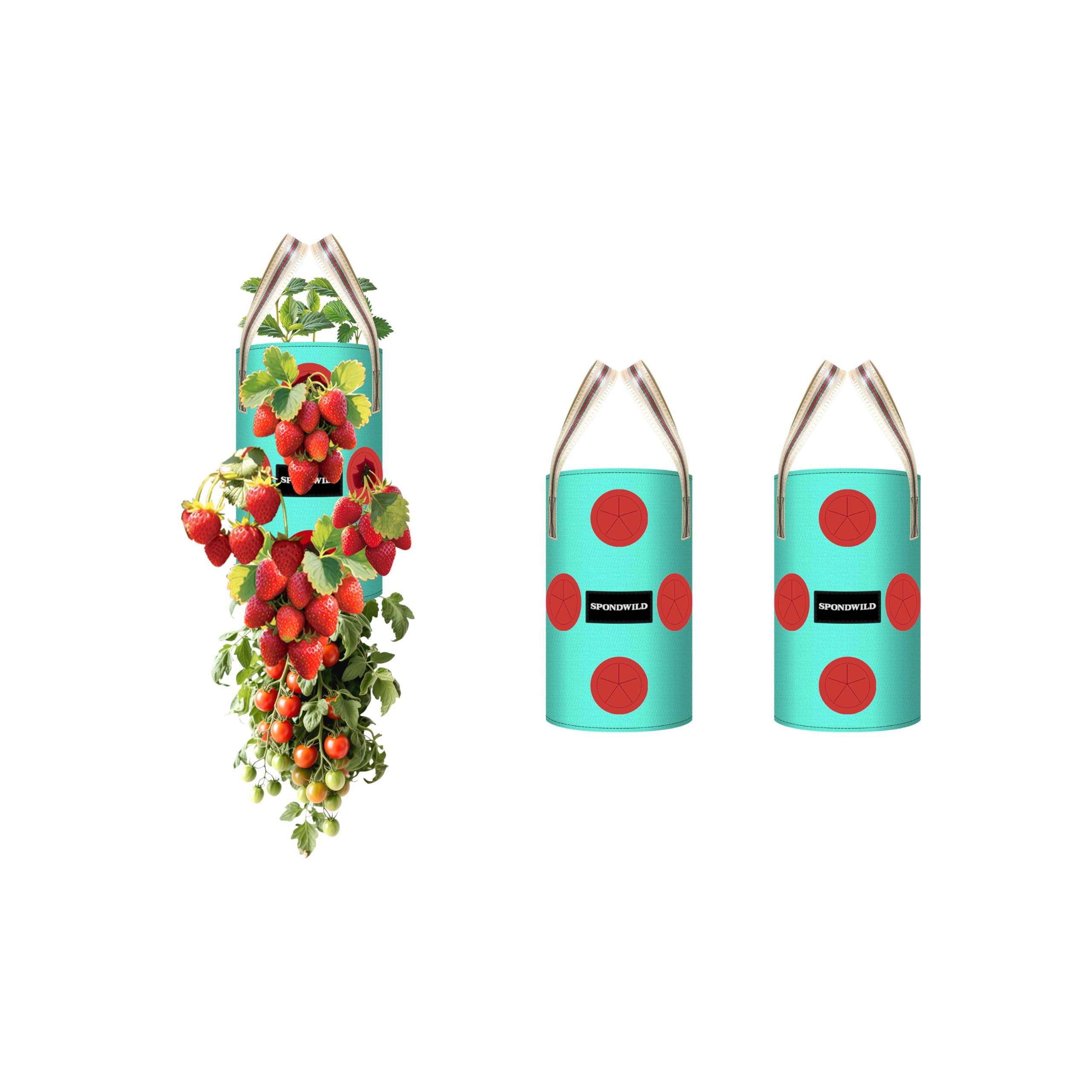 SPONDWILD 1 Gallon Hanging Strawberry Planter Bag front view