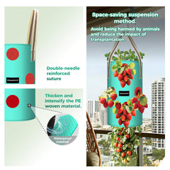 SPONDWILD 3 pack of hanging planter bags in green