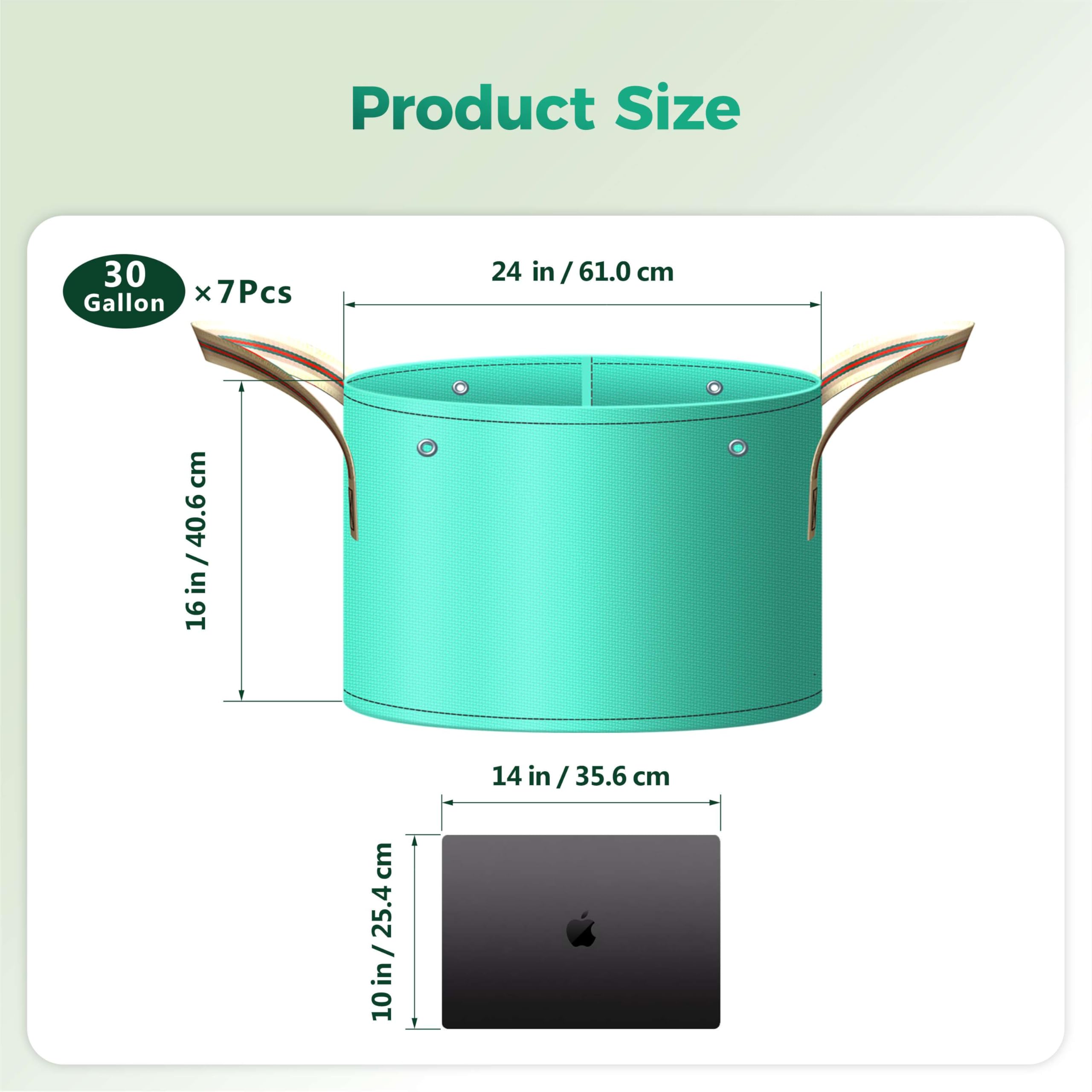 SPONDWILD 30 Gallon Grow Bag with plant inside