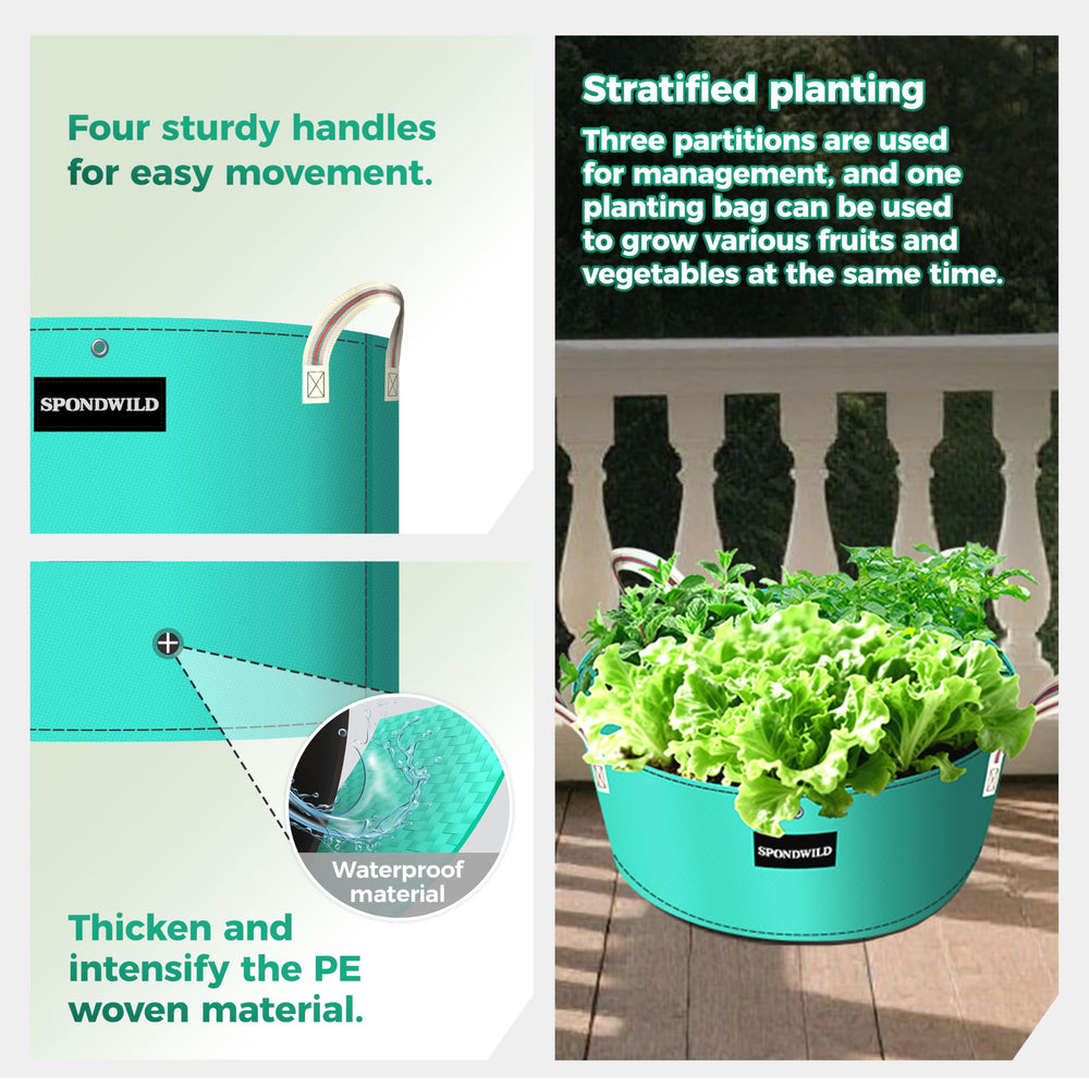 SPONDWILD Grow Bag showing binding holes for climbing plants