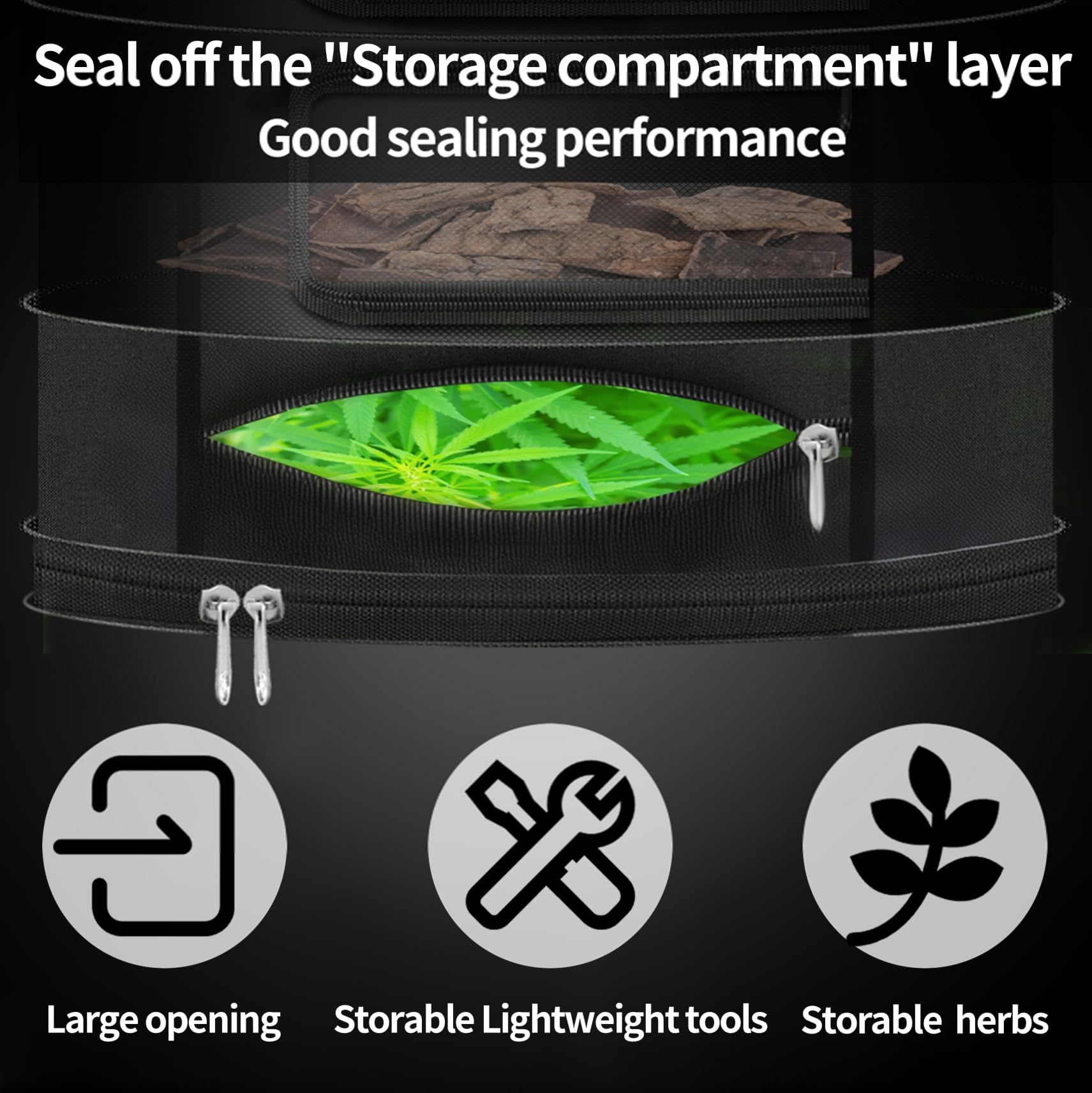 SPONDWILD Herb Drying Rack tool compartment design close-up