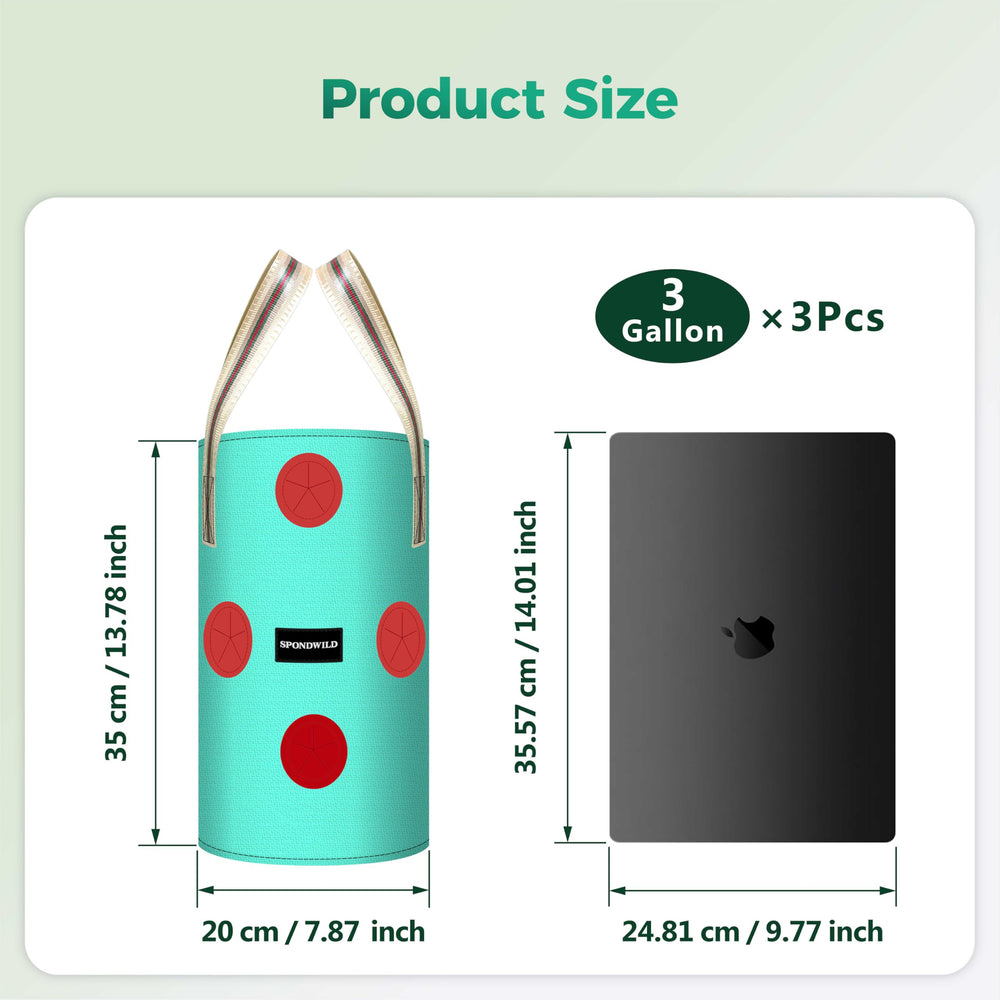 SPONDWILD planter bag with strawberries growing inside