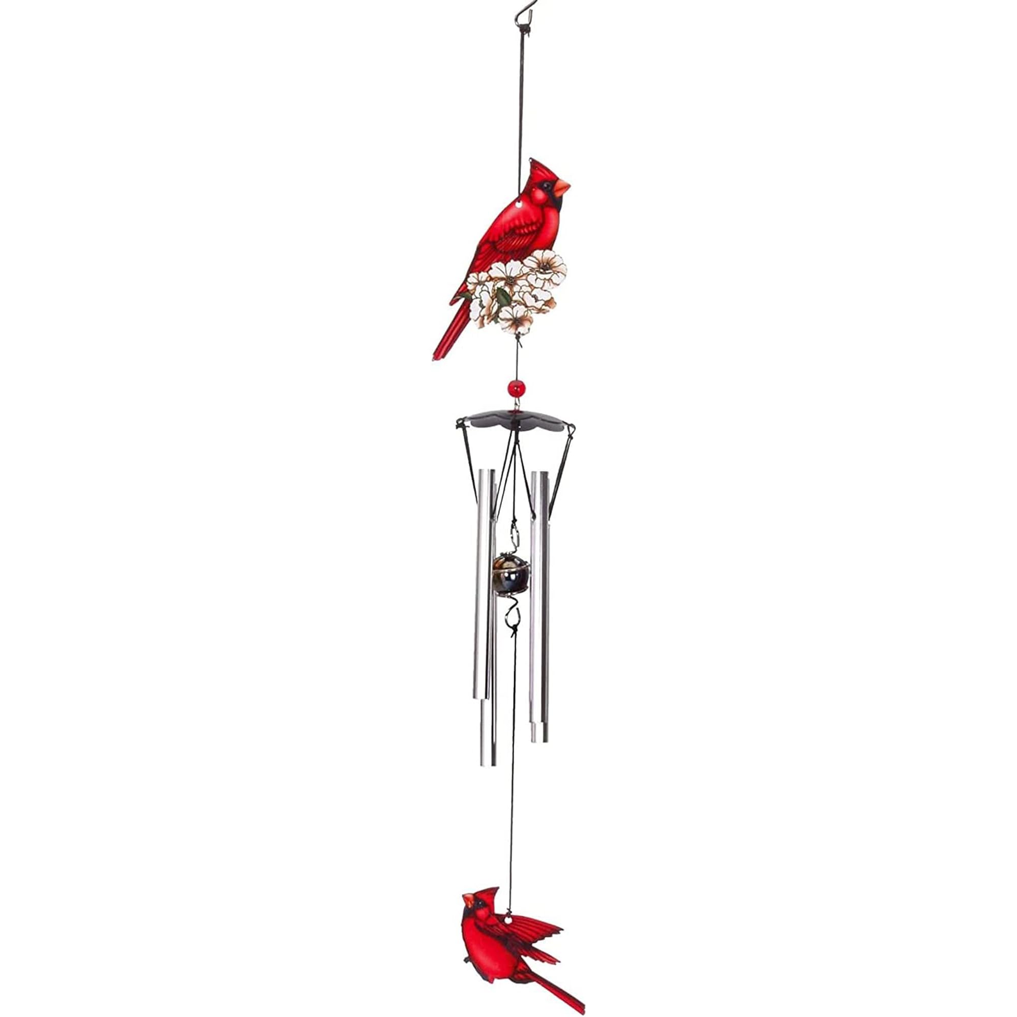 Spoontiques Cardinal 18-inch wind chime featuring vibrant red colour