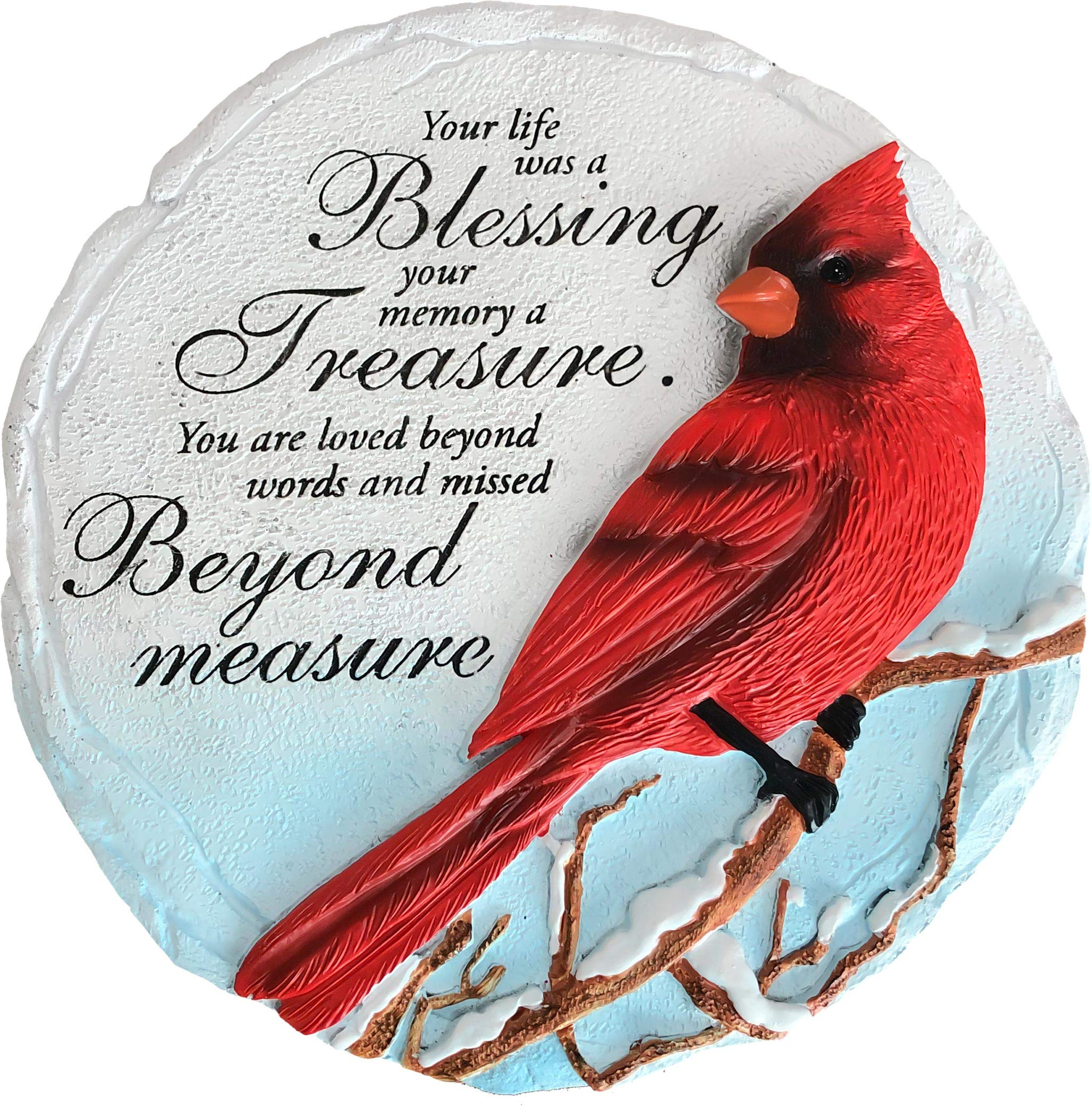 Spoontiques Cardinal Stepping Stone front view with hand-painted design