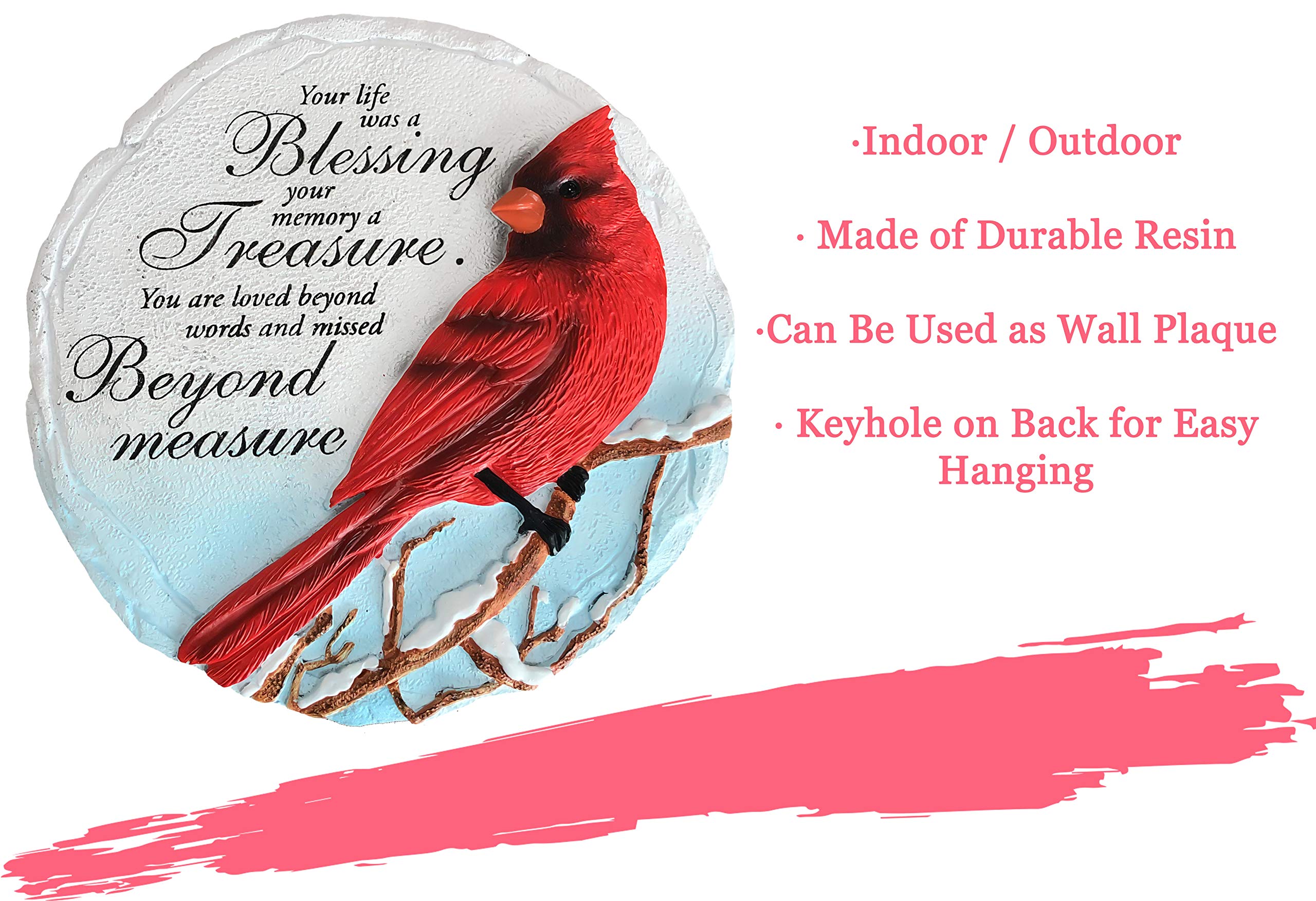 Spoontiques Cardinal Stepping Stone in a decorative indoor setting