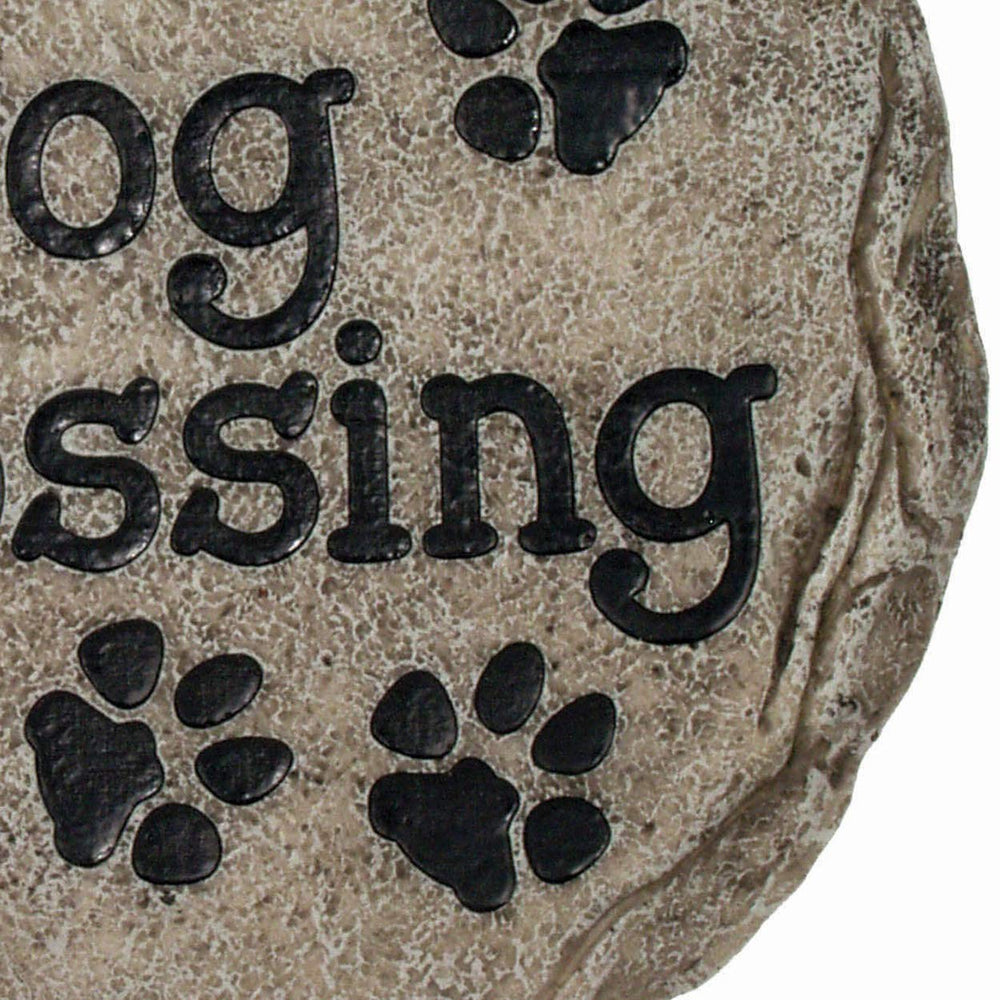 Spoontiques Dog Crossing Stepping Stone displayed as a wall plaque