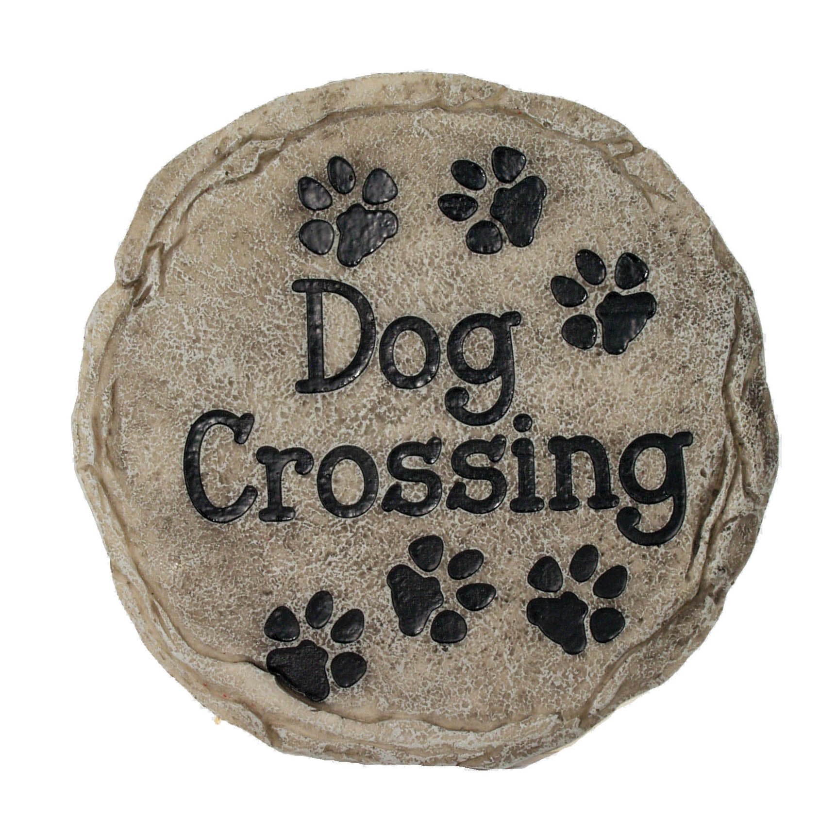 Spoontiques Dog Crossing Stepping Stone front view
