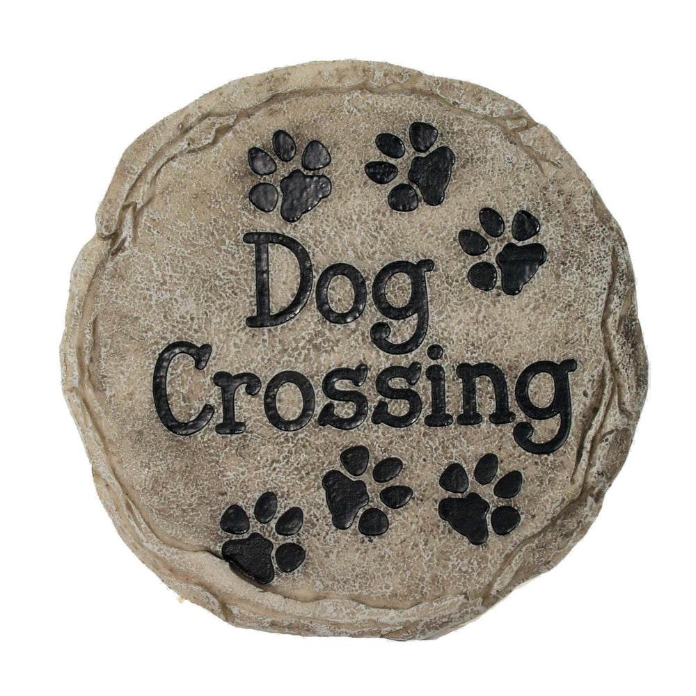 Spoontiques Dog Crossing Stepping Stone front view