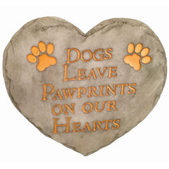Spoontiques Dogs Leave Pawprints Stepping Stone front view with vibrant design