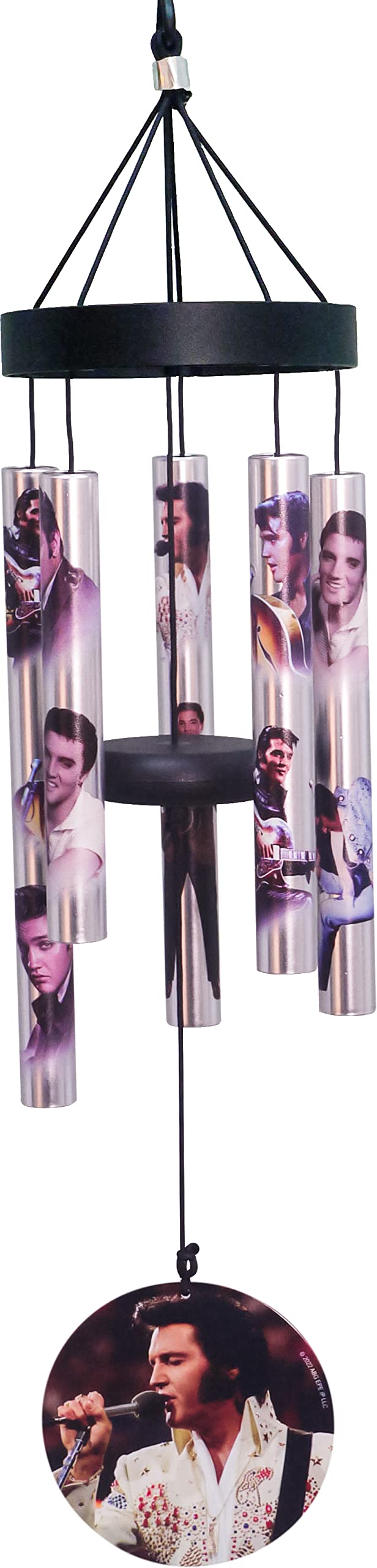 Spoontiques Elvis Small UV Wind Chime front view with vibrant design