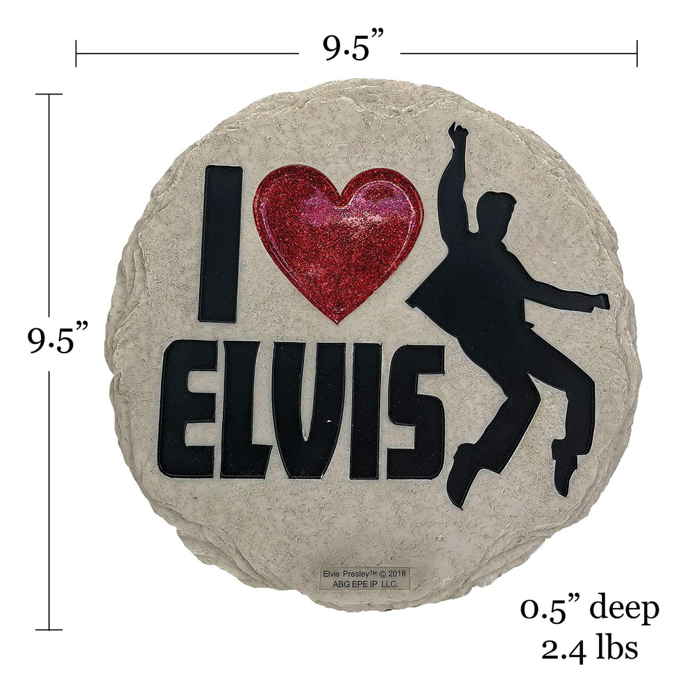 Spoontiques Elvis Stepping Stone placed in a garden setting