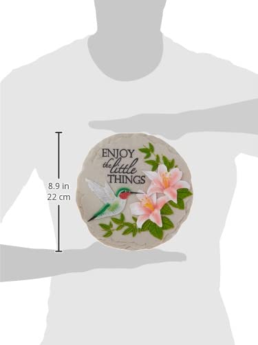 Spoontiques Hummingbird Stepping Stone back view showing wall hanging hardware