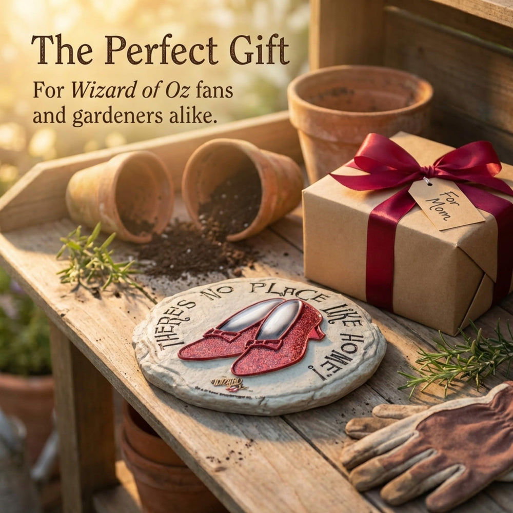 Spoontiques Ruby Slippers Stepping Stone on a walkway