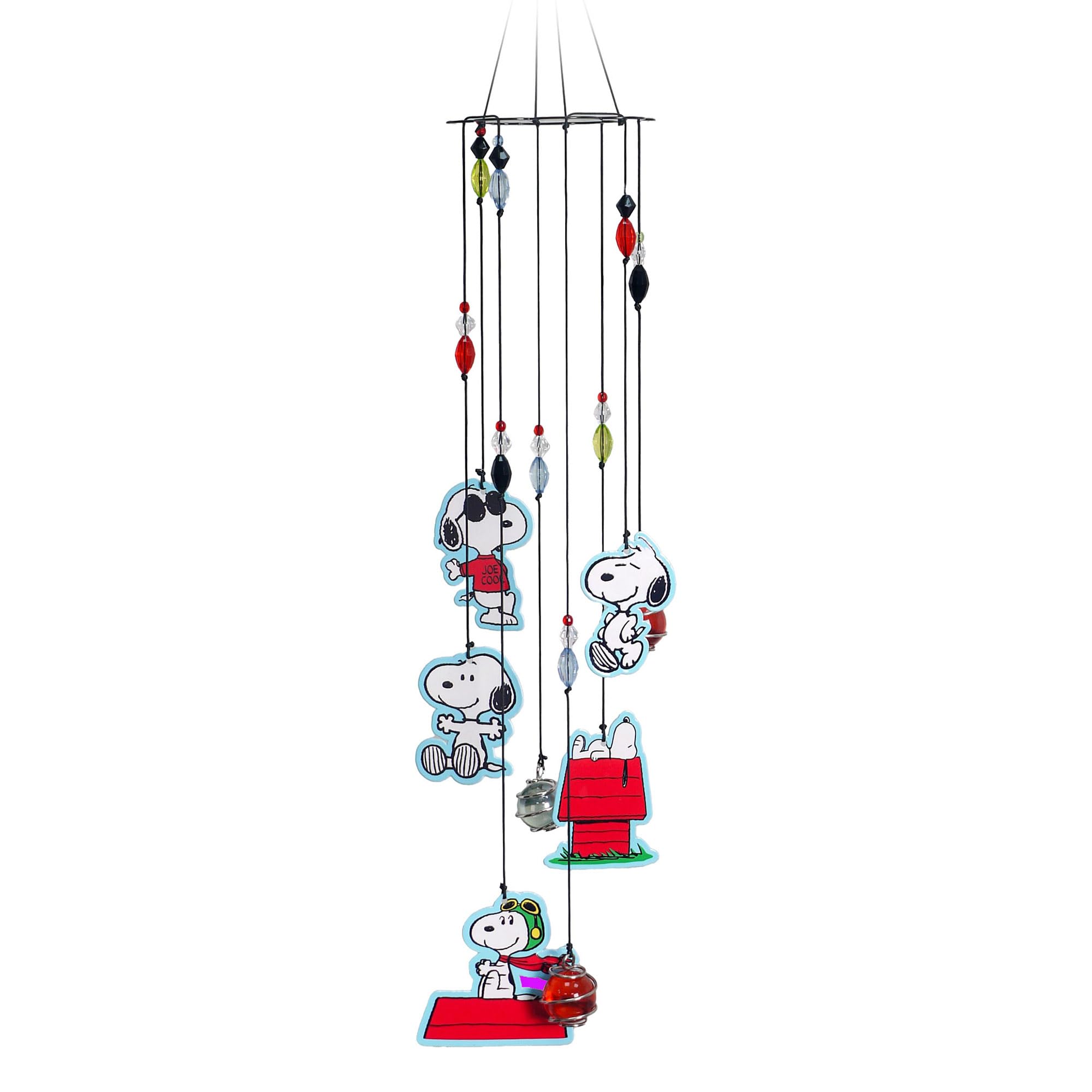 Spoontiques Snoopy Wind Chime front view with colorful figures