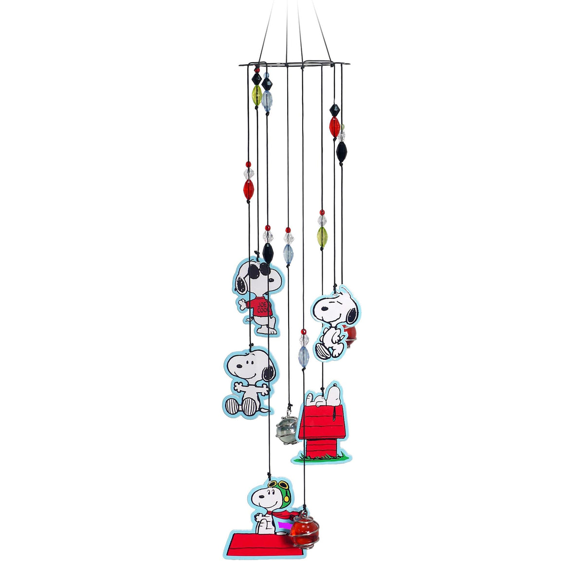 Spoontiques Snoopy Wind Chime front view with colorful figures