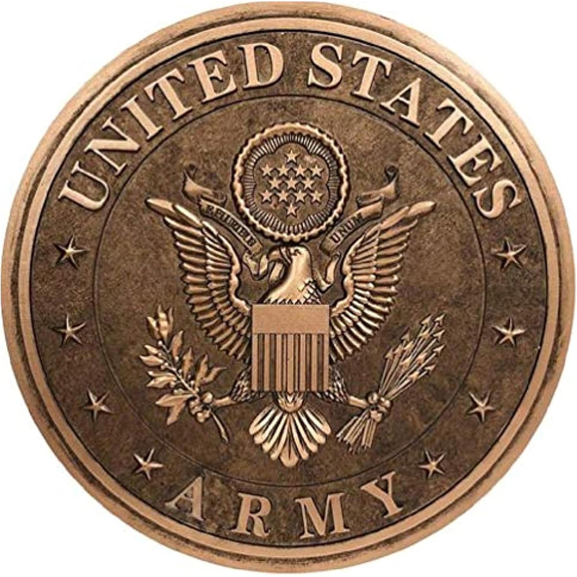 Spoontiques U.S. Army Bronze Tone Stepping Stone front view